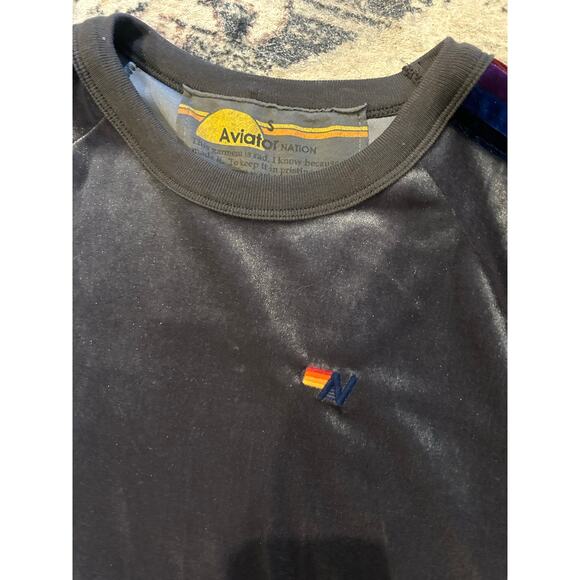 Aviator Nation Classic Velvet Relaxed Pullover Sweatshirt, Women's Small, Grey - Picture 4 of 6